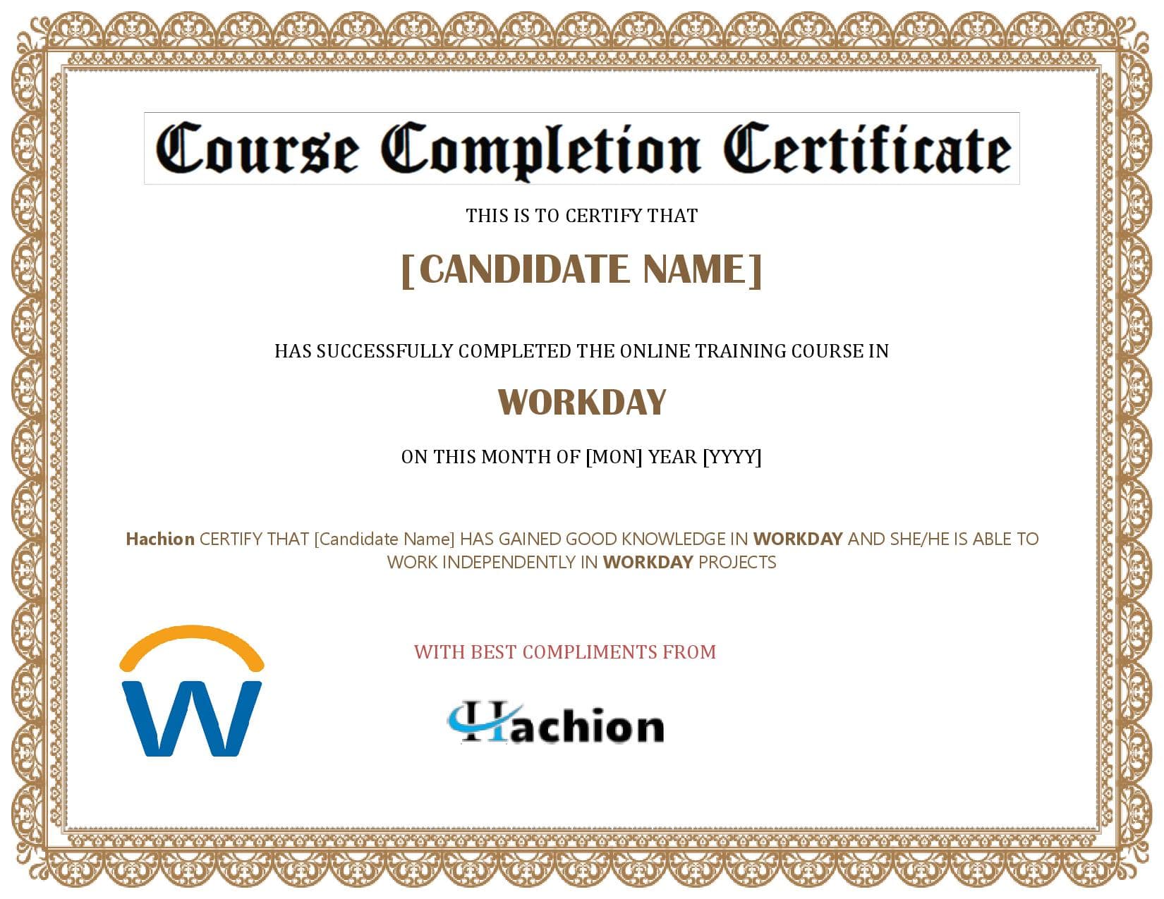 Workday training online course and certification with 24x7 support Hachion